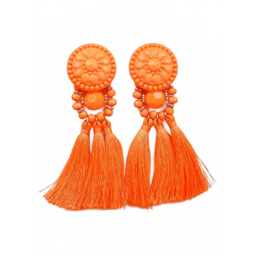 NEW INSPIRED FASHION women's tassel drop earrings in orange